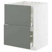 METOD / MAXIMERA Pod.el.za gr.plocu/ug.asp.s fiokom, bela/Nickebo mat sivozelena, 60x60 cm