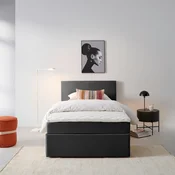 P & B postelja z vzmetnico (140x200cm, tekstil), siva