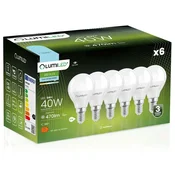 LUMILED 6x LED žarnica E14 krogla P45 5W = 40W 470lm 6500K hladno 180°