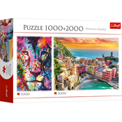 TREFL Puzzle Lev 1000 kosov + Italija 2000 kosov