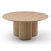 Klubska mizica Burleson 320 Hrast, 45cm, Naravni furnir, MDF plošča, Okrogla