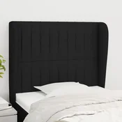 vidaXL Vzglavje z ušesi črno 103x23x118/128 cm blago