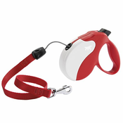 Povodec Amigo Medium do 25 kg - 5 m vrvica, bel/rdeč