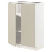 METOD Podni element s policama/2 vrata, bela/Havstorp bež, 60x37 cm