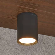Lucande stropni reflektor Minna, antracit, 14 cm, IP54, E27 - Sodobni - antracit, prozoren - Aluminij