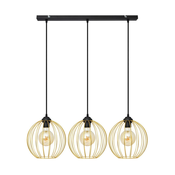 Luster na sajli MERCURE 3xE27/60W/230V zlatna/crna