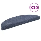 Vidaxl Preproge za stopnice samolepilne 10 kosov 56x17x3 cm modre polkrožne
