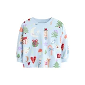 Next Majica Christmas pastelno modra / zelena / rdeča / bela