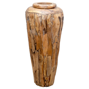 vidaXL Okrasna vaza 40×80 cm trdna tikovina