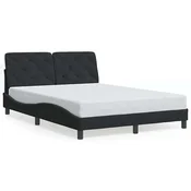 Vidaxl Posteljni okvir brez vzmetnice črn 140x200 cm žamet