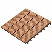 vidaXL Tla za teraso 11 pcs Rjava 30 x 30 cm WPC
