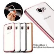 Silikonski ovitek z okvirjem za Samsung Galaxy A3 2017 A320 - srebren