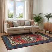 vidaXL Preproga ORIZ Rdeča 160 x 160 cm 100% poliester