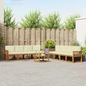 Set vanjskih sofa 9 kom. Prirodna i krem
