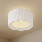 Lindby stropna svetilka Virelle, bela, tekstil, O 40 cm, E27 - spalnica - Tkanine/tekstil