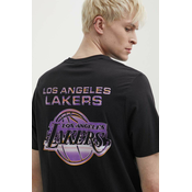 Pamucna majica New Era za muškarce, boja: crna, s tiskom, LOS ANGELES LAKERS