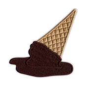 shumee Stopljeni sladoled Patchion - čokolada - samolepilna podlaga - vezen našitek/značka/emblem