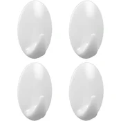 Plastični samolepilni kavelj, bel, 4 kosi (10 kos)