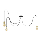 Luster na sajli TUBE 3xGU10/10W/230V crna/zlatna
