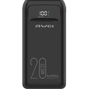 AWEI P169K Powerbank 20.000 mAh 22,5 W – USB-C, vgrajen USB-C in Lightning kabel, LCD zaslon