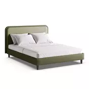 Postelja Beckley 333 (Magic Velvet 2243 + Vega 37) Zakonske, Zelena, 160x200, Eko usnje + Blago, Posteljno dnoPosteljno dno, 175x214x117cm