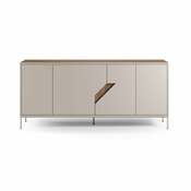 Kremno bela/naravna komoda v hrastovem dekorju 180x80x40 cm Lilou – Marckeric