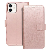 Mezzo knjižni etui iPhone 12/12 Pro z mandala vzorcem - roza-zlata