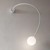 Karmanova stenska svetilka Moony, bela, O 15 cm, projekcija 100 cm steklo - Dnevna soba/jedilnica - Dizajn