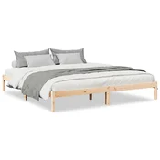 Vidaxl Daljši posteljni okvir brez vzmetnice 200x210 cm trdna borovina