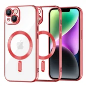 Ovitek Techsuit Luxury Crystal MagSafe za iPhone 14 - rdeč