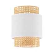 Nadomestni abažur za namizno svetilko in lestenec BOHO E27 premer 20 cm ratan/bela