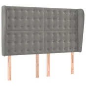 Vidaxl Vzglavje z ušesi svetlo sivo 147x23x118/128 cm žamet