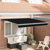 Povlacivi tende Crna 350 x 250 cm Platno i Aluminij