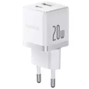 Baseus Palm Fast punjač USB-A + USB-C 20W bijeli