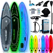 THUNDER Napihljiva LED SUP deska – osvetljena RGB, 320 cm, stabilna, komplet SUP + kajak, nosilnost 150 kg THUNDER LUMOS, (5000093319)