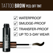 Maybelline Polutrajan barvo obrvi (Tattoo Brow Eyebrow Color) (Odtenek Medium Brown)
