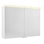 SAPHO Moderna LED galerka LINEX z ogledalom, počasno zapiranje, bela, 100x70x15 cm