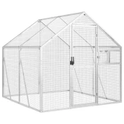 Kavez za ptice srebrni 1,79x2x1,85 m aluminijski