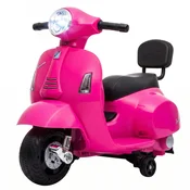 AIYAPLAY Električni motor za otroke 1.5-3 let mini vespa gts 6V, litijeva baterija, električni motor za otroke z naslonjalom, kolesci, žarometom, hupo, 2.5Km/H, mini motor za otroke, maks 25Kg, roza