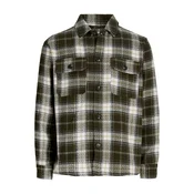 JACK & JONES Srajca JJEREGENT oliva / bela
