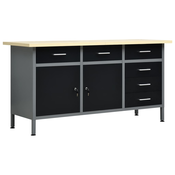 vidaXL Delovna miza črna 160x60x85 cm jeklo