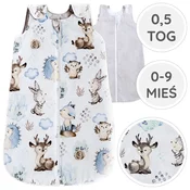 shumee BabyU, otroška spalna vreča, poletna, muslin bombaž, nastavljiva, 0,5 TOG, 0-9 M