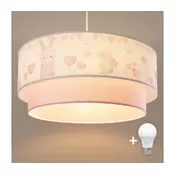 Brilagi - LED deciji luster na sajli BOBO, 1xE27/10W/230V, precnik 40 cm, krem / ružicasta / kraljevsko-plava