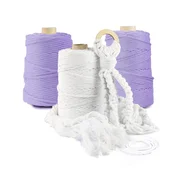 DQPP | Premium MACRAMEE GARN | 100m | 5 mm | Hellviolett | 100% Baumwolle | Kordel Natur | Baumwollgarn Baumwollseil | DIY ročna dekoracija