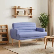 Dvojnica s gumbi Jeans modra 116 x 67 x 80 cm Blago