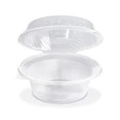 Solatna skleda (PP) Ripboxx Greens s pokrovom za skledo za preliv, prozorna, 2100 ml [25 kosov]