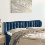 Greatstore Vzglavje z ušesi temno moder 147x23x78/88 cm žamet