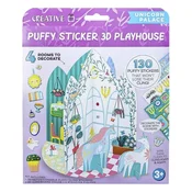 CREATIVE 3D set naljepnica jednoroga s papirnatom kucicom za igru, 130 dijelova, 778034