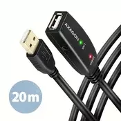 AXAGON ADR-220, USB 2.0 A-M -> A-F, aktivni podaljšek/repetitor, 20 m