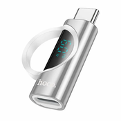 Hoco USB C na Lightning adapter Hoco 3A 60W z zaslonom UA32A srebrni